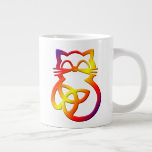 Rainbow Trinity Knot Celtic Chat Jumbo Mug