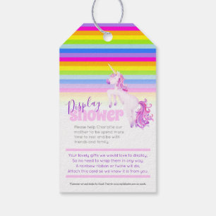 Rainbow Unicorn baby shower afficher les étiquette