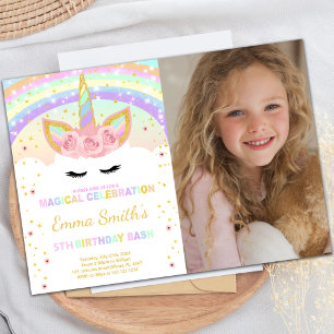 Rainbow Unicorn cartes postales avec photo