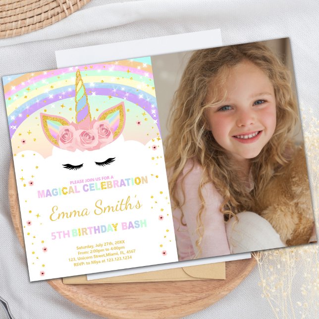 Rainbow Unicorn cartes postales avec photo (Rainbow Unicorn post Cards with photo)