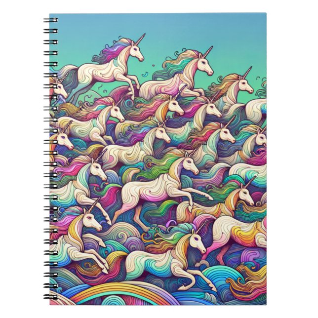 Rainbow Unicorn Imaginaire Art Carnet (Devant)