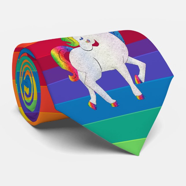 Rainbow Unicorns Unicorns Neckties Cravate (Roulé)