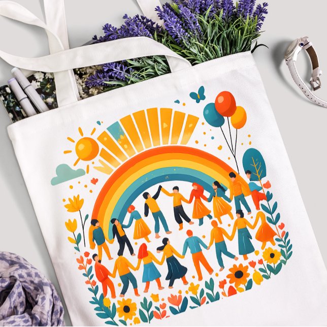 Rainbow Unity Kids Celebration Tote Bag (Créateur téléchargé)