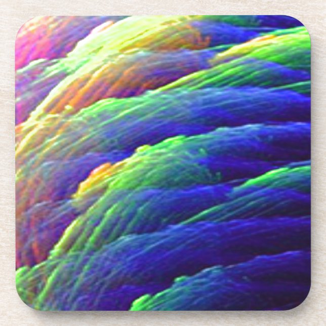 Rainbow Wispy Feather Mountains Dessous de verre E (Devant)