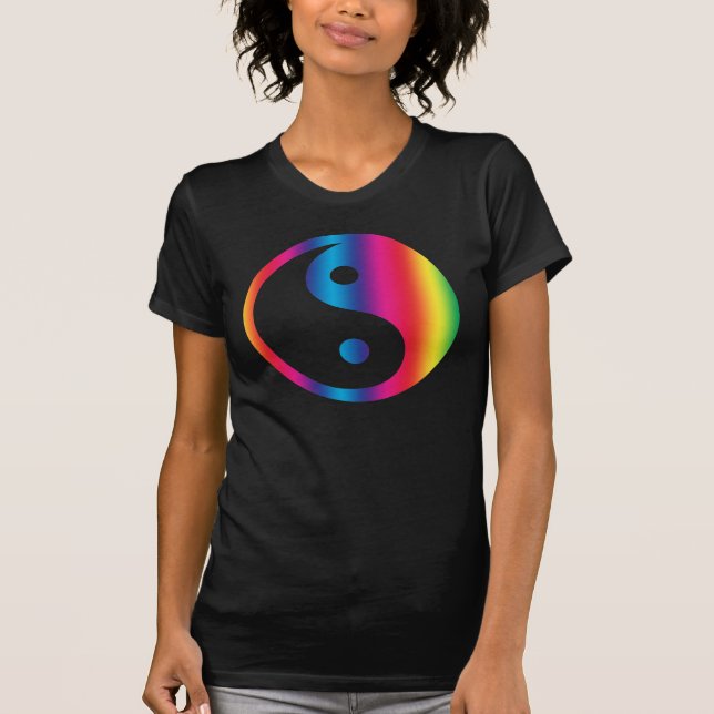 Rainbow Yin Yang T-Shirt (Devant)
