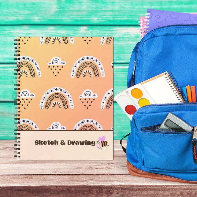 Rainbows motif sur Carnet jaune (Créateur téléchargé)