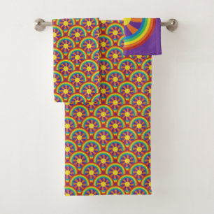 Rainbows style années 70 et Motif graphique Sun