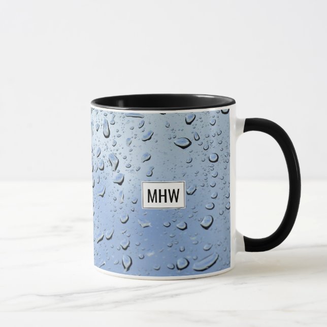 "Raindrops", tasses monogrammes personnalisées (Droite)