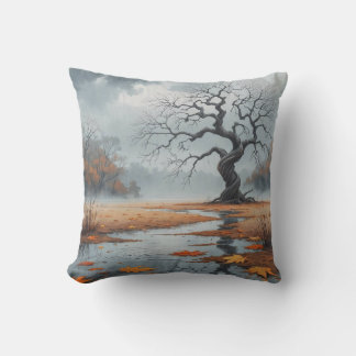 Rainy Autumn Tree Mood Coussin