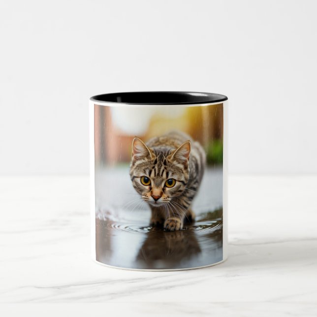 Rainy Day Cat Cat Coffee Mug (Centre)