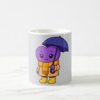 "Rainy Day Purple Heart - mignonne Mug de dessin a
