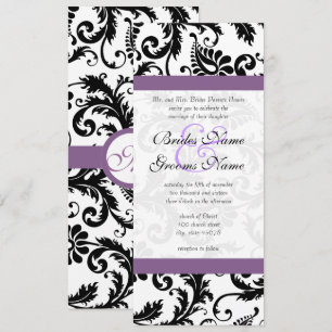 Raisin de raisin noir Damask Faire-part de mariage