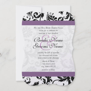 Raisin de raisin noir Damask Faire-part de mariage