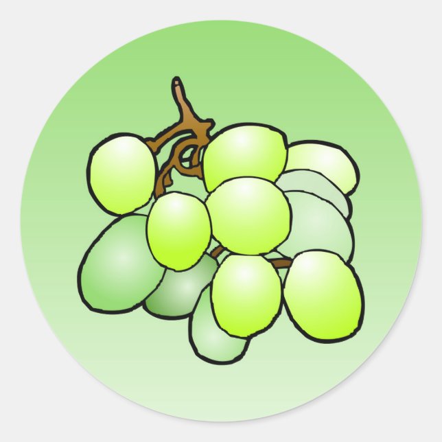 Raisins - Autocollant Rond Classique (Devant)