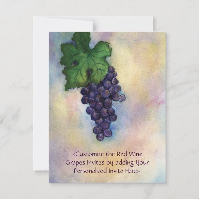 Raisins de vin rouge Art Custom Invitations ou Inv (Devant)