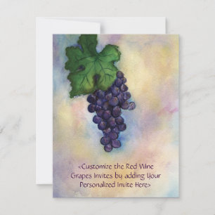 Raisins de vin rouge Art Custom Invitations ou Inv