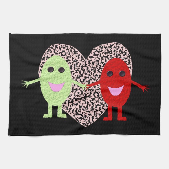 Raisins en amour serviette de cuisine (Horizontal)
