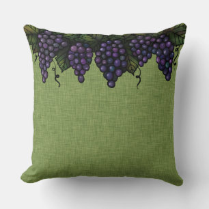 Raisins et vignes pourpres, oreiller à lancer 20"