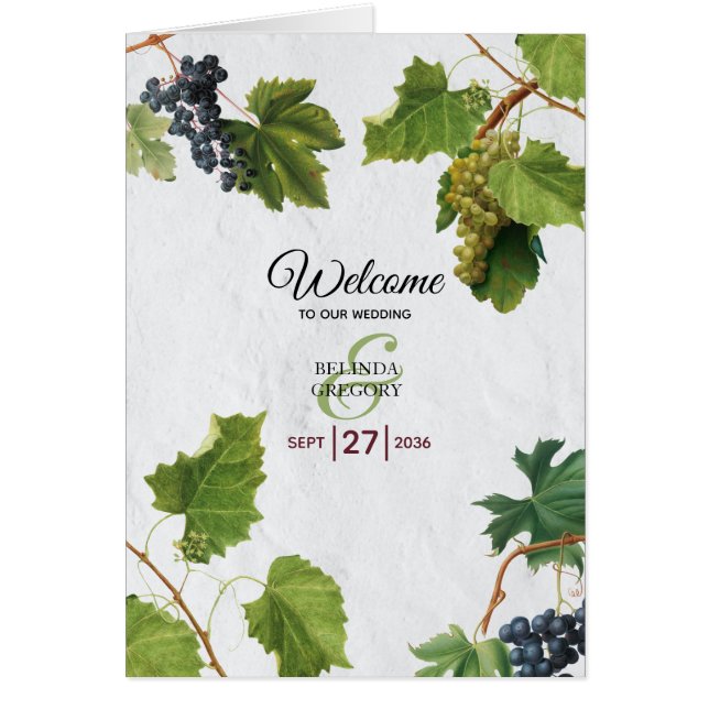 Raisins Grèce Île Mariage Ordre de service (Devant)