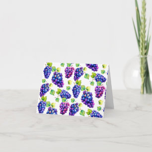 Raisins groovy aquarelle fruit Invitation pliée