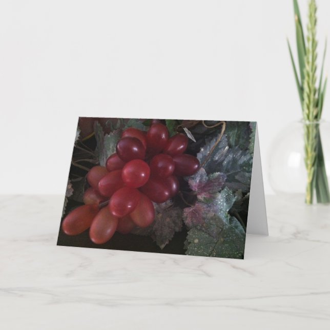 Raisins sur la carte de voeux de feuille (Devant)
