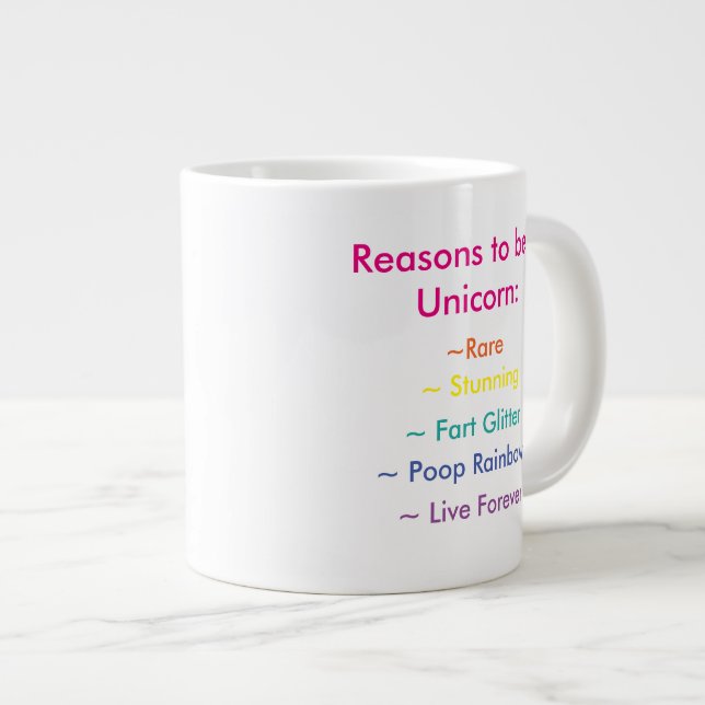 Raisons d'être une tasse d'éléphant de licorne (Devant droit)