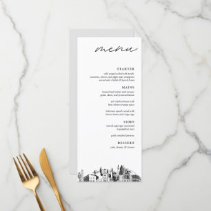 Raleigh Skyline Modern Mariage Dinner Menu