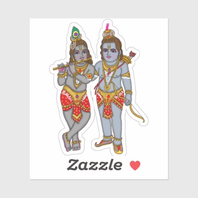 Ram & Krishna Sticker (Feuille)