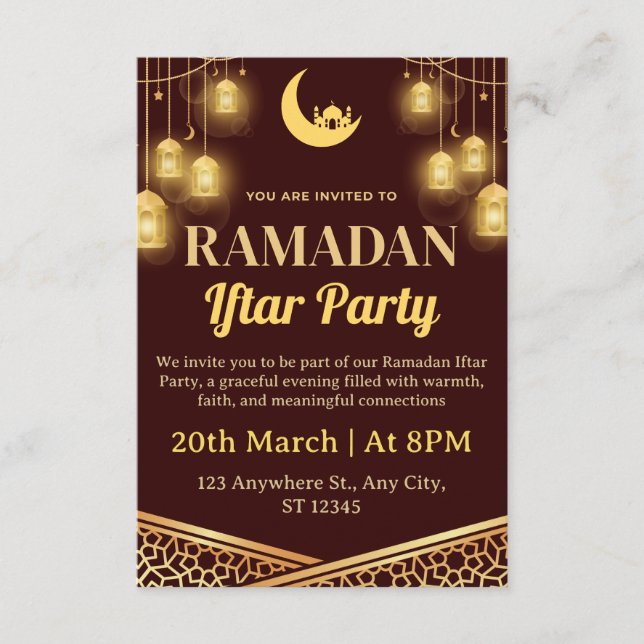 Ramadan Iftar Invitation Card (Devant)