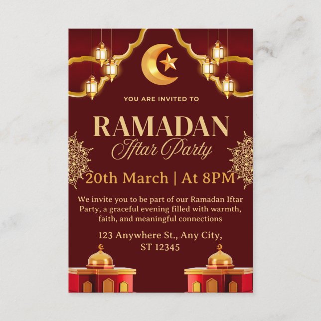 Ramadan Iftar Invitation Card (Devant)