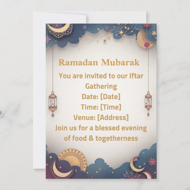 Ramadan Iftar Invitation | Elegant Islamic Gold  (Devant)