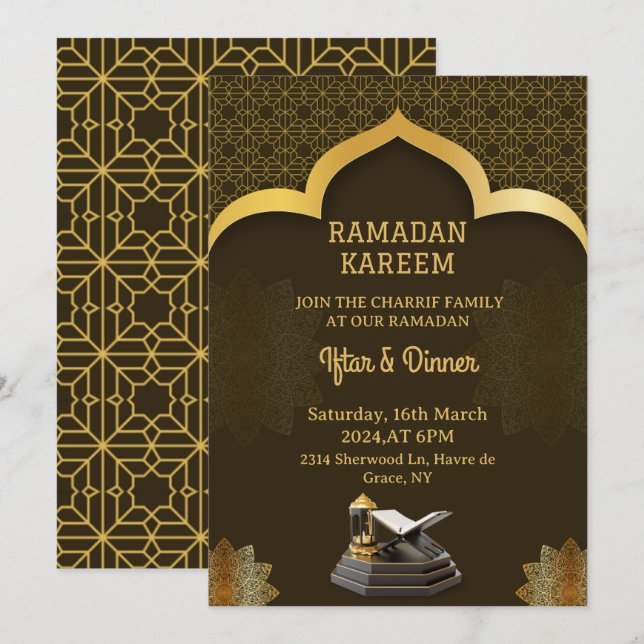 ramadan iftar party 2025 invitation (Devant / Derrière)