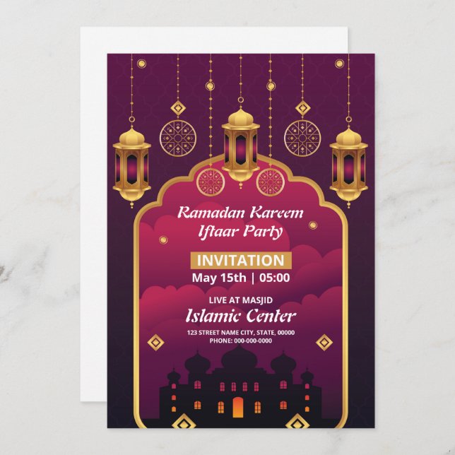 Ramadan Iftar Party Invitation Flyer Modèle (Devant / Derrière)