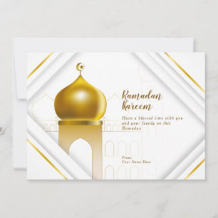 Ramadan Kareem Carte de vœux moderne blanche
