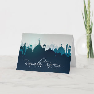 Ramadan Kareem Mosquées silhouettes Cartes de voeu