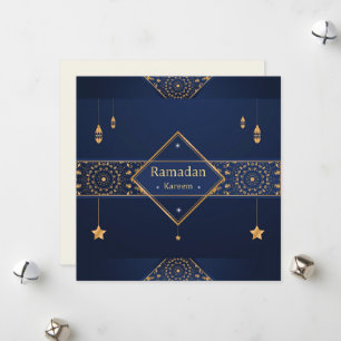 Ramadan Kareem Moubarak Carte bleue de vacances mu