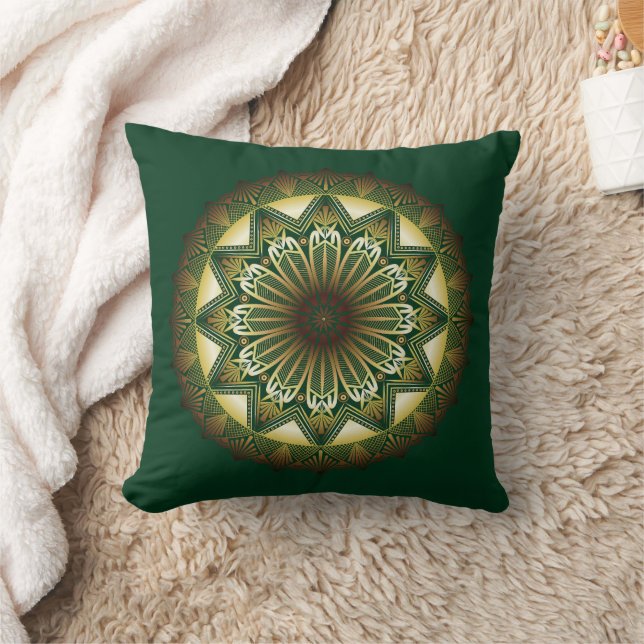 Ramadan Mandala Oreiller vert foncé (Couverture)