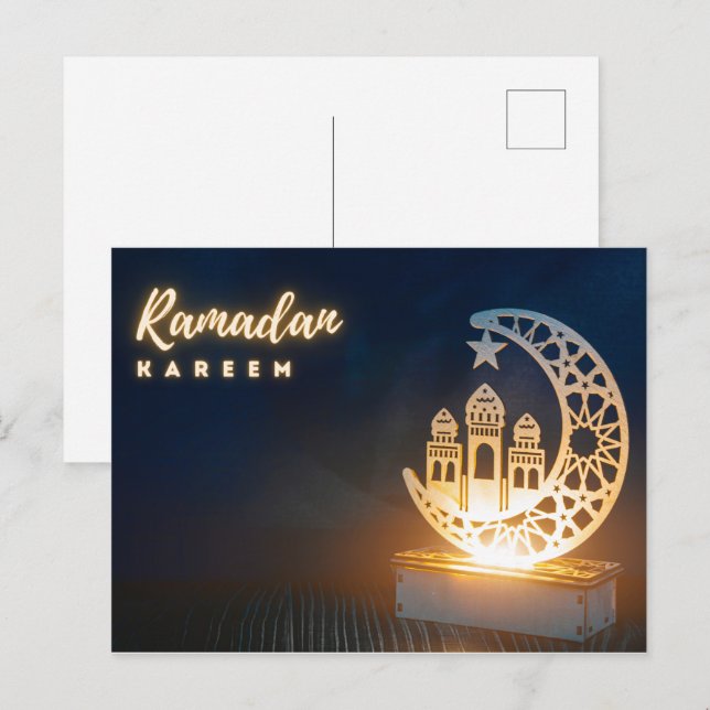 Ramadan Moubarak | Carte postale Ramadan Kareem Ho (Devant / Derrière)