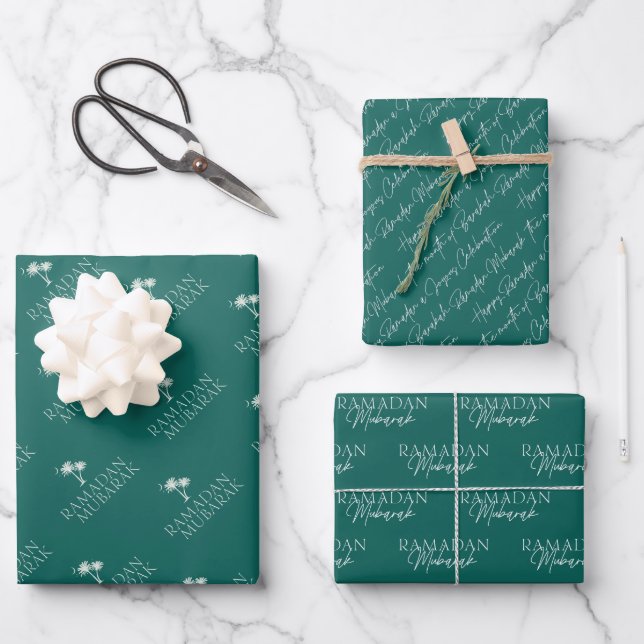 Ramadan Moubarak papier cadeau enveloppant (Recto)