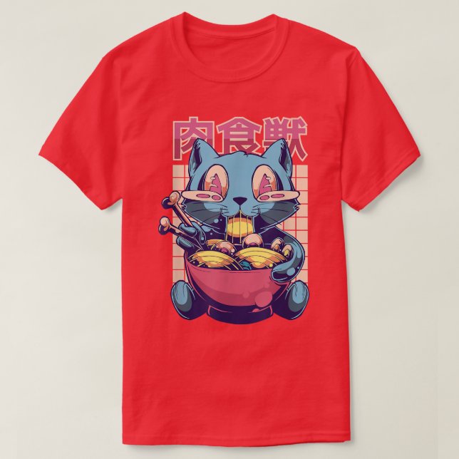 Ramen Chat Tshirt Kawaii Anime Tee Cadeau Japonais (Design devant)