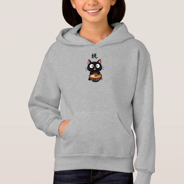Ramen de chat noir mignon – Art de nouilles japona (Devant)