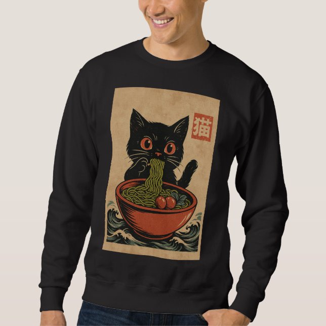 Ramen Noodle Manger : Chat signifie sweatshirt (Devant)