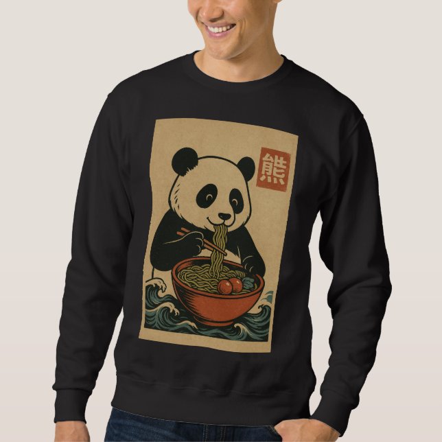 Ramen Noodle Manger : Panda mens sweatshirt (Devant)