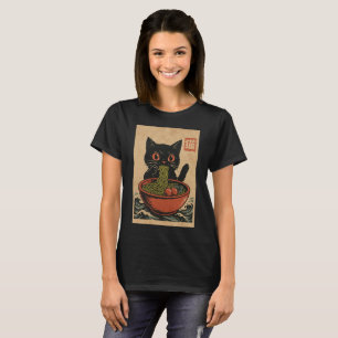 Ramen Noodle Manger : T-shirt femme chat