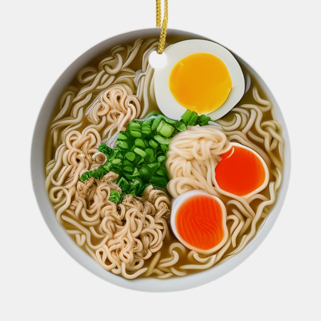 Ramen nouilles Pun Noël Ornement en céramique de N (Devant)