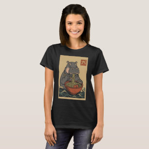 Ramen Nourriture de nouilles : T-shirt femme hippo