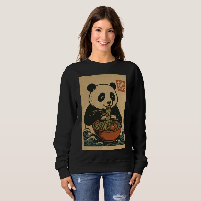 Ramen Nourriture des nouilles : Panda sweatshirt f (Devant entier)