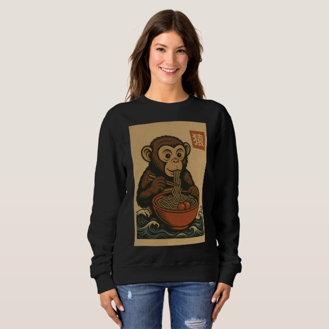 Ramen Nourriture des nouilles : sweatshirt de sing (Devant entier)