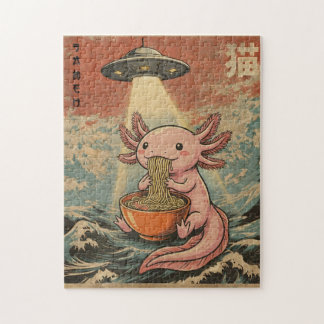 Ramen Rétro Axolotl UFO Vague Japonaise Puzzle