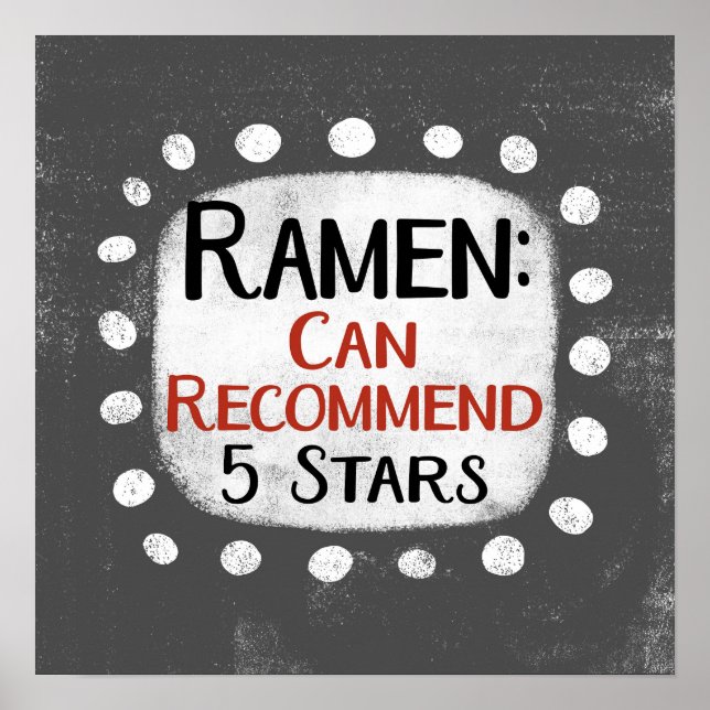 Ramen Review 5 Étoiles Poster Wall Art (Devant)